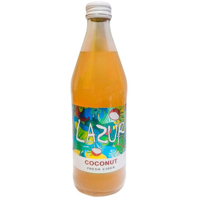 Изображение товара Сидр Lazur фруктовый жемчужный газированный пастеризованный нефильтрованный полусладкий 5%, 500мл