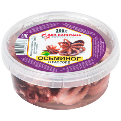 Изображение товара Осьминог Два Капитана обыкновенный целый отварной в рассоле, 300г