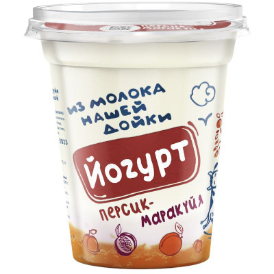 Изображение товара Йогурт Из Молока Нашей Дойки Персик-Маракуйя 3.2-6%, 330г