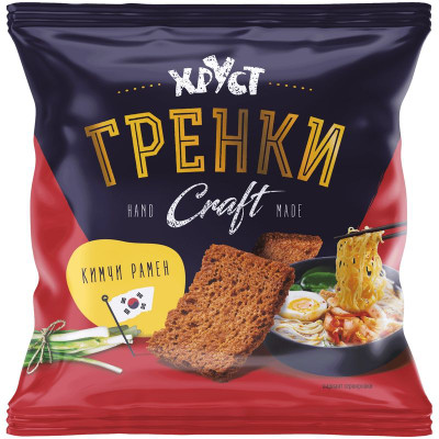 Изображение товара Гренки Хруст со вкусом кимчи рамен, 75г