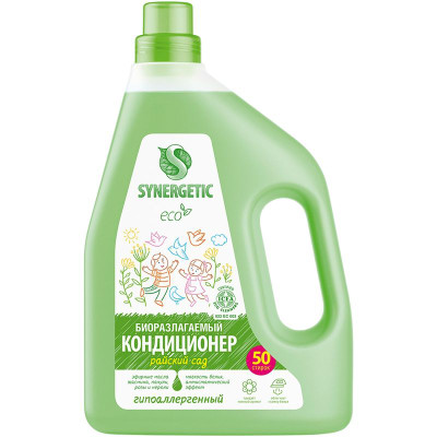 Изображение товара Кондиционер-ополаскиватель для белья Synergetic Райский сад гипоаллергенный, 1.5л