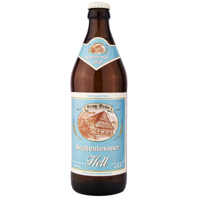Изображение товара Пиво Krug Bräu Breitenlesauer Hell светлое пастеризованное фильтрованное, 500мл