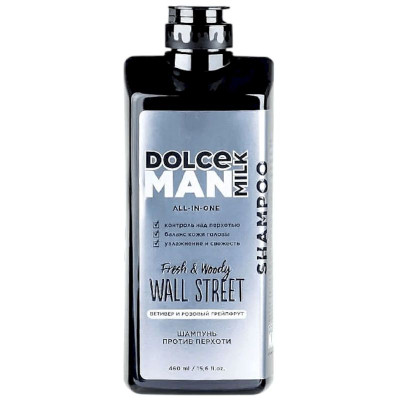 Изображение товара Шампунь Dolce Milk Man Уолл Стрит против перхоти, 460мл