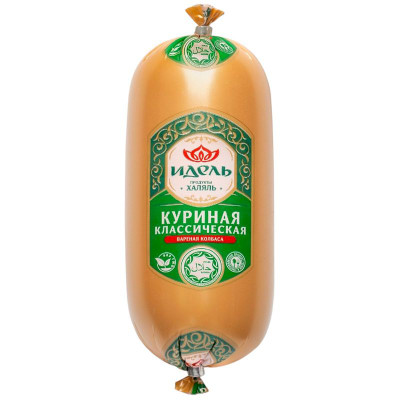 Изображение товара Колбаса Идель куриная классическая из мяса кур варёная халяль, 500г