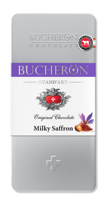 Изображение товара Шоколад молочный Bucheron с шафраном и орехами, 100г