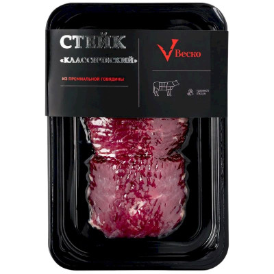 Изображение товара Стейк из говядины Веско Классический бескостный охлаждённый, 190г
