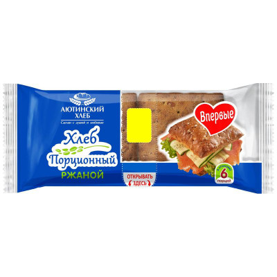 Изображение товара Хлеб Аютинский Хлеб Порционный пшенично-ржаной в нарезке, 300г