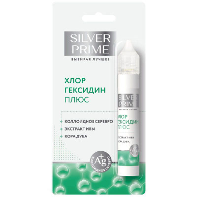 Изображение товара Лосьон для кожи Silver Prime Хлоргексидин Плюс ионы серебра и функциональные экстракты антимикробный, 30мл