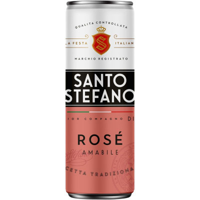 Изображение товара Сидр Santo Stefano розовый полусладкий 6%, 250мл