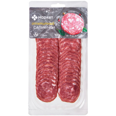 Изображение товара Колбаса сырокопчёная Сальчичон полусухая Маркет, 100г