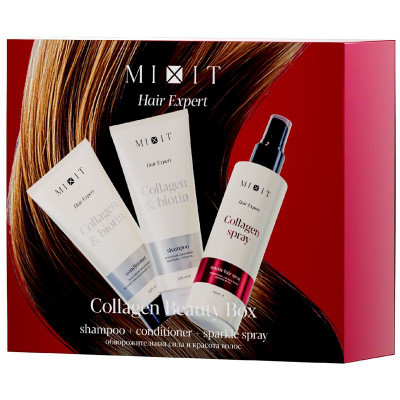 Изображение товара Подарочный набор для волос Mixit Hair Expert Collagen Beauty Box для придания силы и красоты