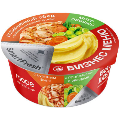 Изображение товара Пюре Бизнес Меню с куриным филе, приправами и овощами, 110г