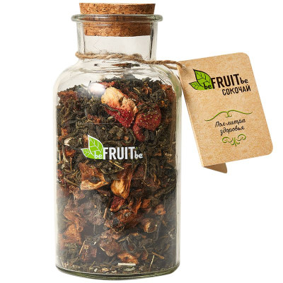 Изображение товара Чай Befruitbe Сокочай зелёный пропитанный соком ананаса с кусочками ананаса-клубникой и мятой, 130г