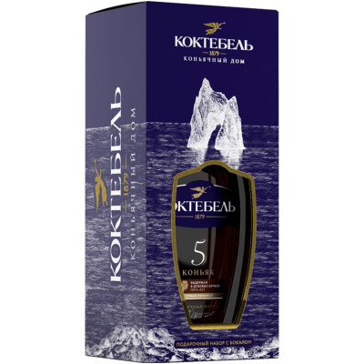 Изображение товара Коньяк Коктебель пятилетний 40%, 500мл + бокал