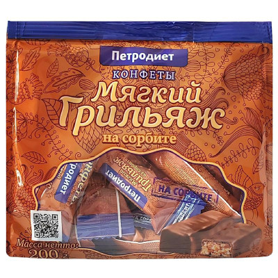 Изображение товара Конфеты Петродиет грильяжные на сорбите, 200г
