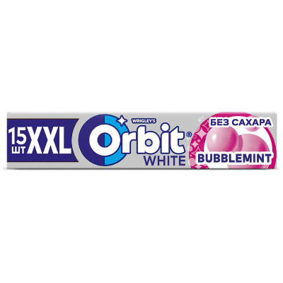 Изображение товара Жевательная резинка Orbit XXL White Bubblemint без сахара, 20.4г