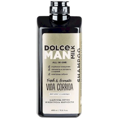 Изображение товара Шампунь Dolce Milk Man Вида Коррида Detox и контроль жирности, 460мл