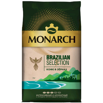 Изображение товара Кофе Monarch Brazilian Selection натуральный жареный в зернах, 800г