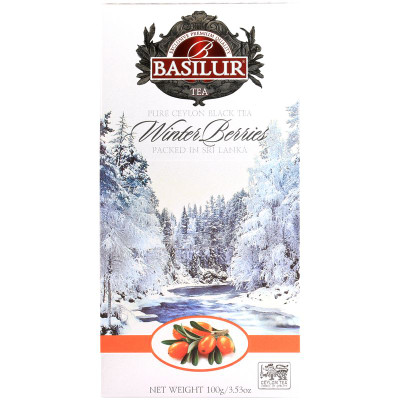 Изображение товара Чай Basilur Коллекция Зимние Ягоды Облепиха чёрный цейлонский байховый листовой с облепихой, лепестками василька и натуральным ароматом облепихи, 100г