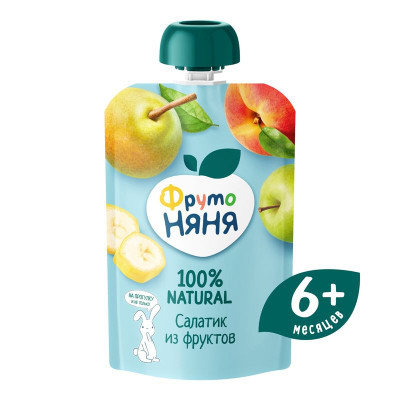 Изображение товара Пюре ФрутоНяня Салатик из фруктов с 6 месяцев, 90г