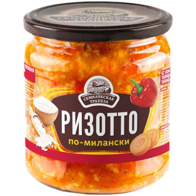 Изображение товара Закуска овощная Семилукская Трапеза Ризотто по-милански, 460г