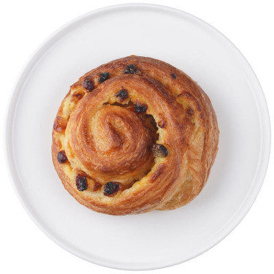 Изображение товара Улитка с ванильным кремом и изюмом на сливочном масле, 80г