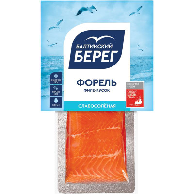 Изображение товара Форель Балтийский Берег филе-кусок слабосолёная, 200г