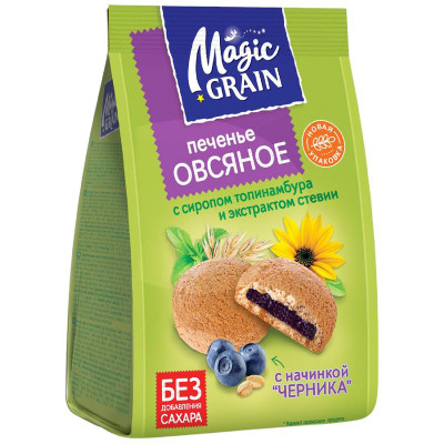 Изображение товара Печенье Magic Grain Овсяное топинамбур стевия сдобное, 180г
