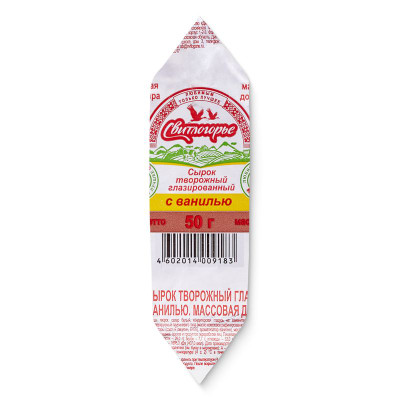 Изображение товара Сырок творожный Свитлогорье с ванилином глазированный 26%, 50г