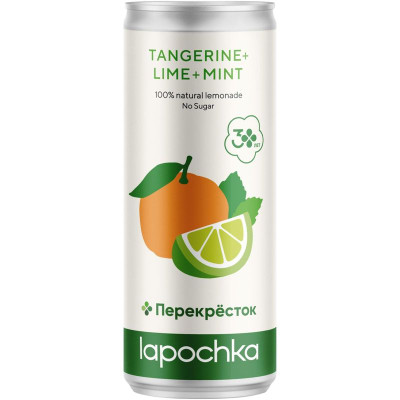 Изображение товара Напиток газированный Лапочка цитрус-мята, 330мл