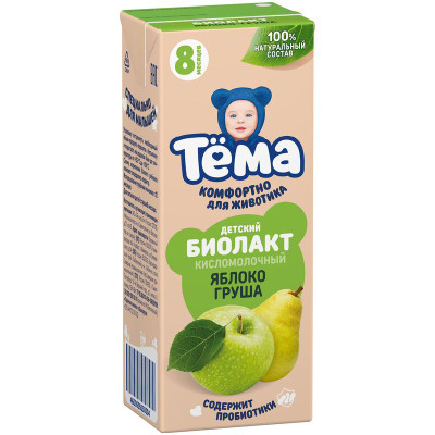 Изображение товара Биолакт Тёма Яблоко-груша с 8 месяцев 3%, 206г