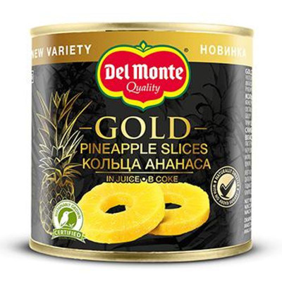 Изображение товара Ананасы Del Monte Gold кольца в соке, 435г