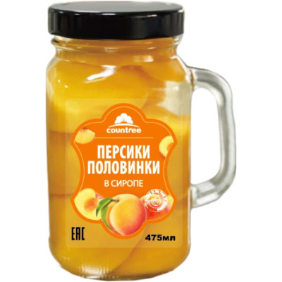 Изображение товара Персики Countree половинки в сиропе, 470г