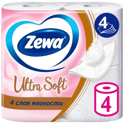 Изображение товара Туалетная бумага Zewa Ultra Soft 4 слоя, 4шт