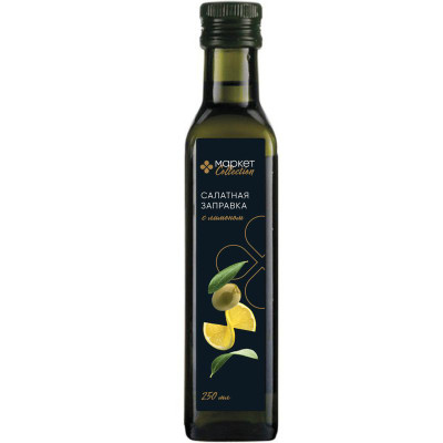 Изображение товара Масло растительное Салатная заправка с лимоном с растительными добавками Маркет Collection, 250мл