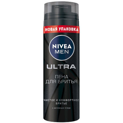 Изображение товара Пена для бритья Nivea Men Ultra с активным углём, 200мл