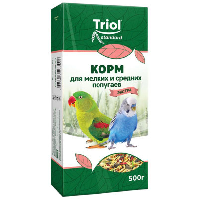 Изображение товара Корм Triol Криспи Экстра для мелких и средних попугаев, 500г