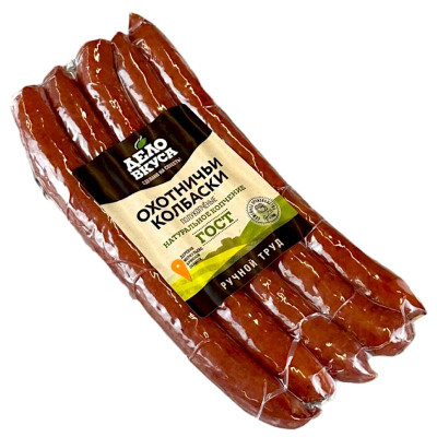 Изображение товара Колбаски полукопчёные Дело Вкуса Охотничьи категории В