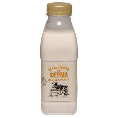 Изображение товара Молоко топленое 4% Асеньевская ферма 0,33мл