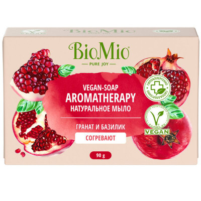 Изображение товара Мыло Biomio Bio-Soap Aromatherapy Гранат и эфирное масло базилика, 90г