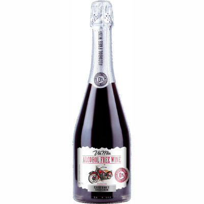 Изображение товара Вино Via Mia Cabernet Sauvignon газированное красное полусладкое безалкогольное, 750мл