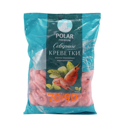 Изображение товара Креветки Polar 70/90 варёно-мороженые, 1кг