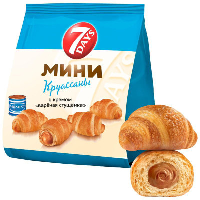 Изображение товара Круассаны 7Days мини c кремом со вкусом Вареная сгущенка, 265г