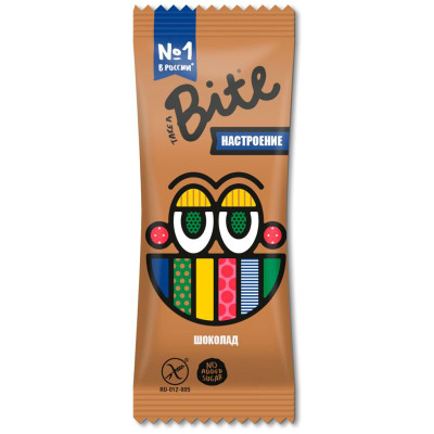 Изображение товара Батончик орехово-фруктовый Take a Bite Настроение шоколад протеиновый без сахара, 45г