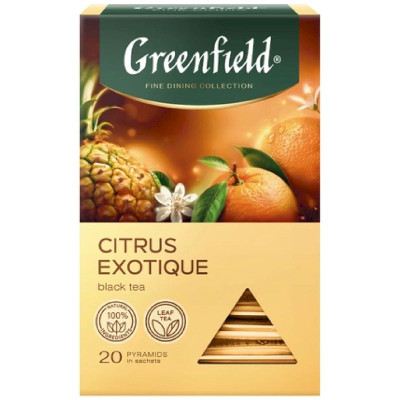 Изображение товара Чай черный Greenfield Спайси Цитрус с ароматом айвы с кардамоном и лайма, 20х1.8г