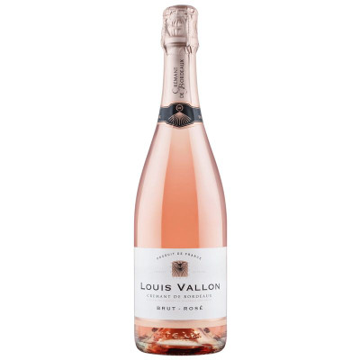 Изображение товара Игристое вино Louis Vallon Cremant de Bordeaux AOC Brut Rose выдержанное розовое брют, 750мл