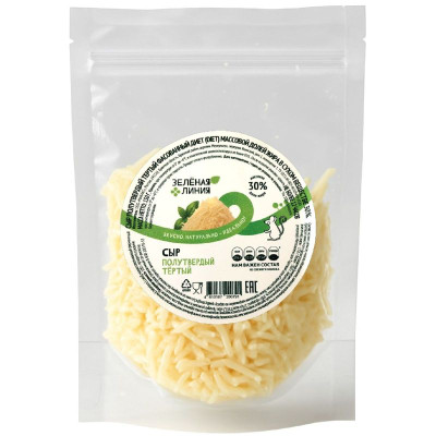 Изображение товара Сыр Диет тёртый 30% Зелёная Линия, 150г