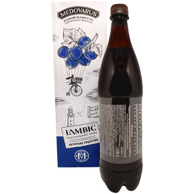 Изображение товара Медовуха Черносмородиновый Ламбик непастеризованная фильтрованная 4,8%, 1л