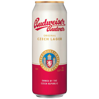 Изображение товара Пиво Budweiser Budvar светлое 5%, 500мл