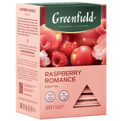 Изображение товара Чай чёрный Greenfield Распберри Романс байховый Малины-Личи, 20х1.8г